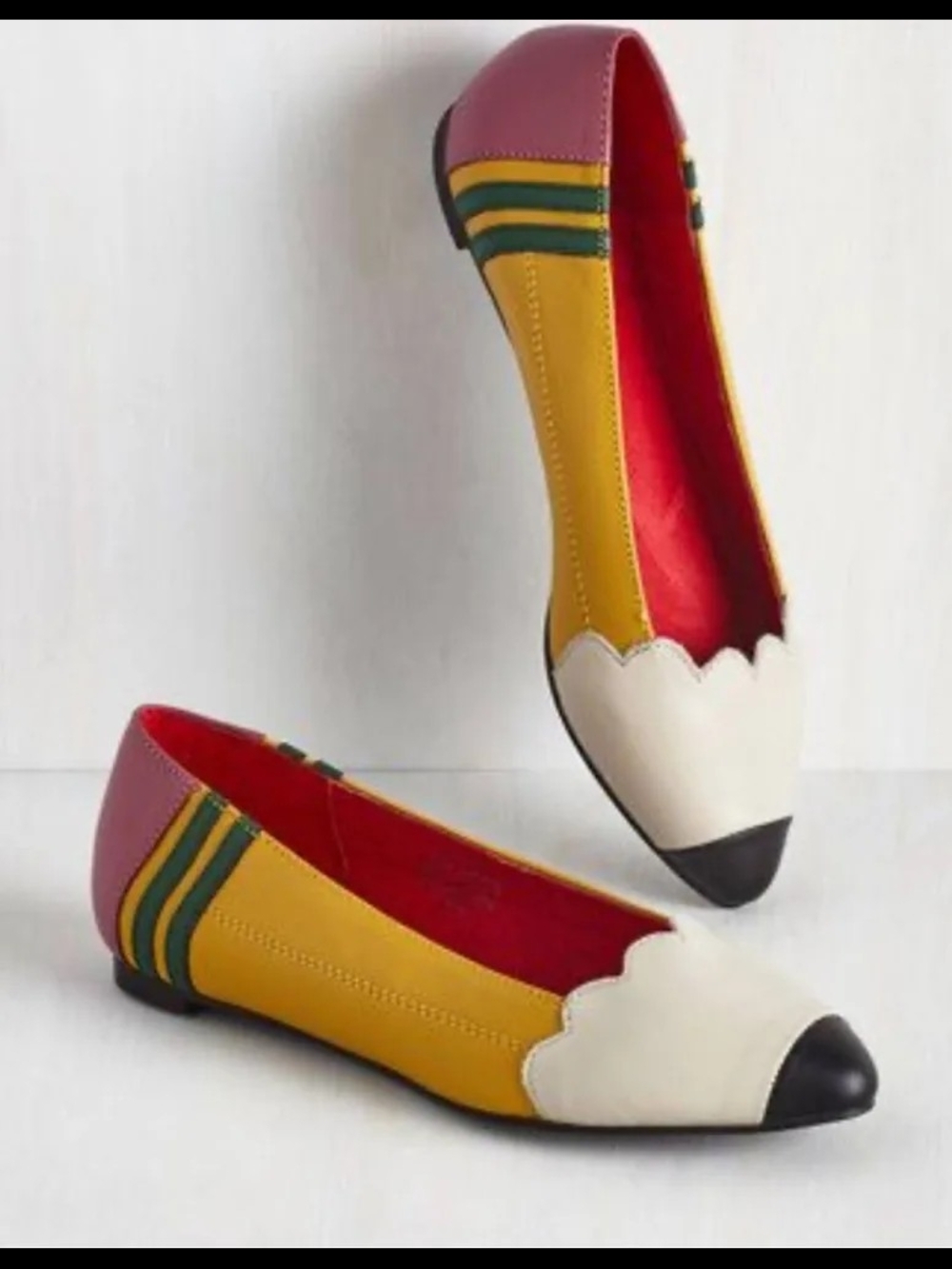 Jeffrey Campbell Pencil Me In Colorblock Leather Flats Size 7M